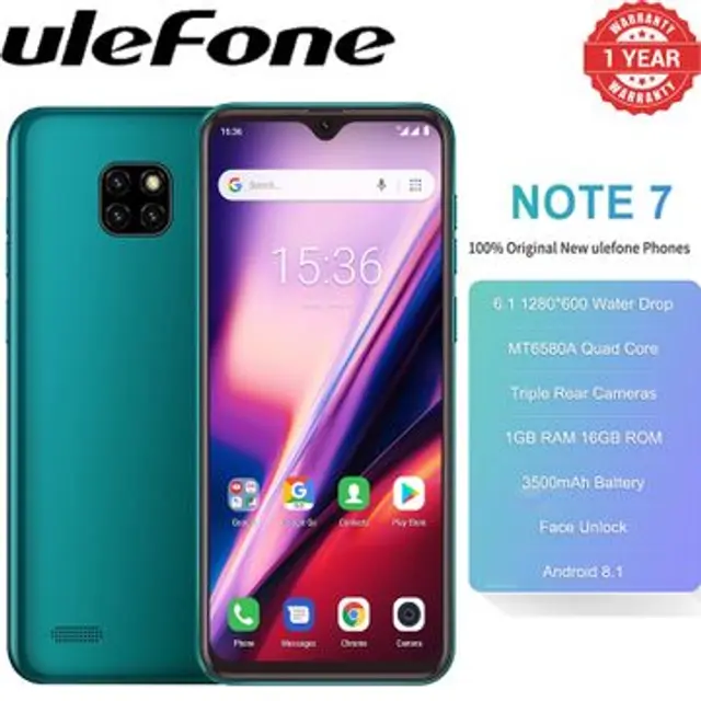 ULEFONE NOTE 16 PRO 8gb 128gb Octa Core 6.52 Face Id Dual Sim Android 13  4G LTE