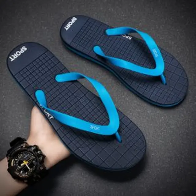 Flangesio Popular Men Flip Flops Big Size 46 New Summer Shoes Non-slip  Rubber Outside Casual Slippers Fashion Sandals Luxury Slides For Men Grey
