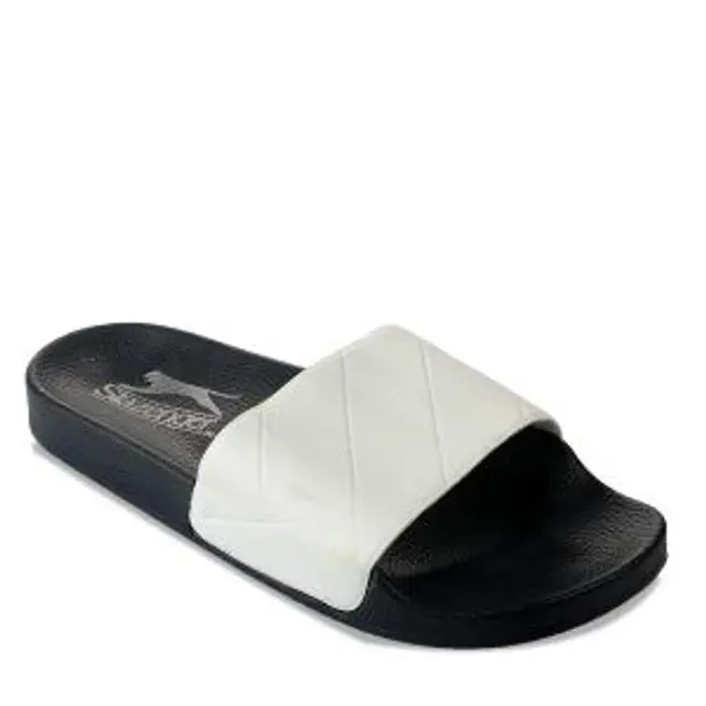 Benny Leather Palm Mens Leather Cross Pam Palm Slippers - Black