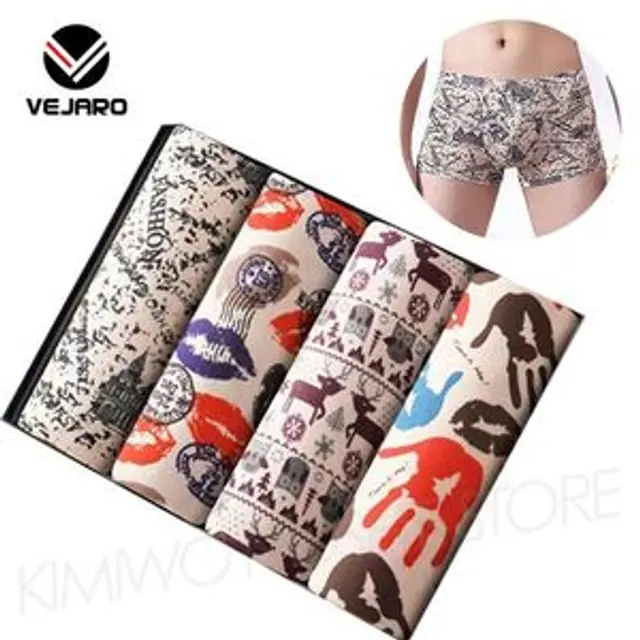 VEJARO P02 Female Transparent Cotton Lace Panties Mixed Colors-6 In 1